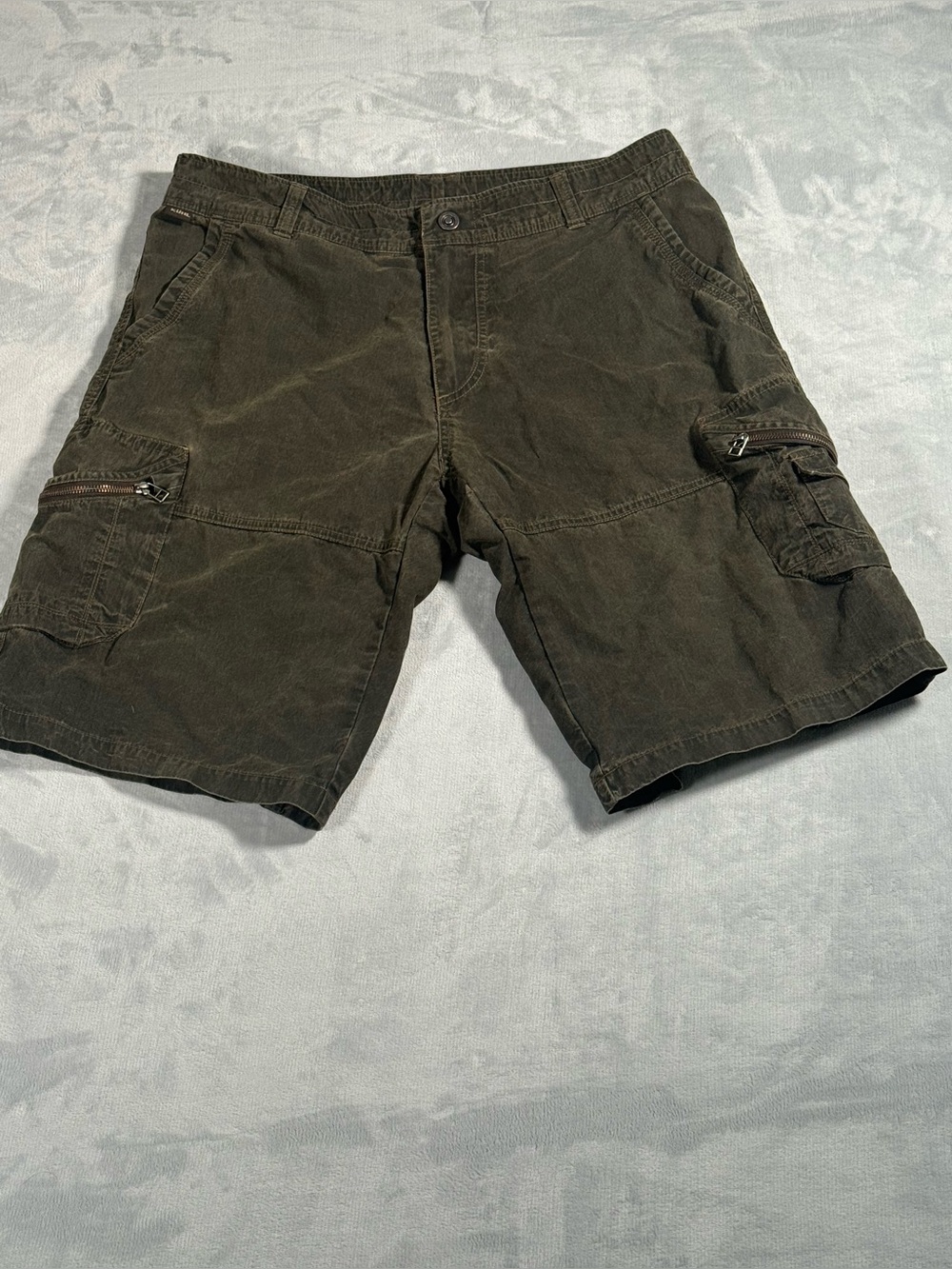 Kuhl Vintage Patina Dye Cargo Shorts Mens 36 Brown Outdoor Hiking Utility